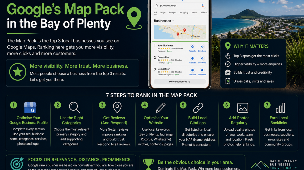 How to Rank in Google's Map Pack in the Bay of Plenty