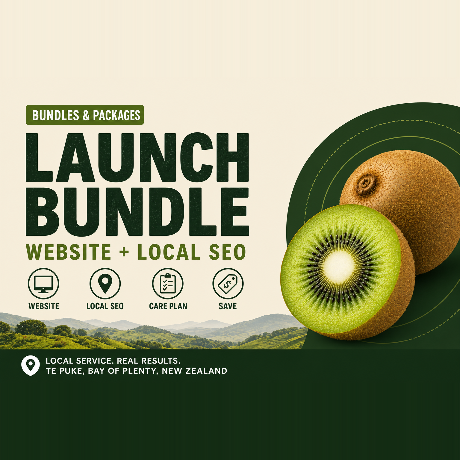 Launch Bundle — Website + SEO | web design & SEO in Te Puke, Bay of Plenty — Te Puke Digital