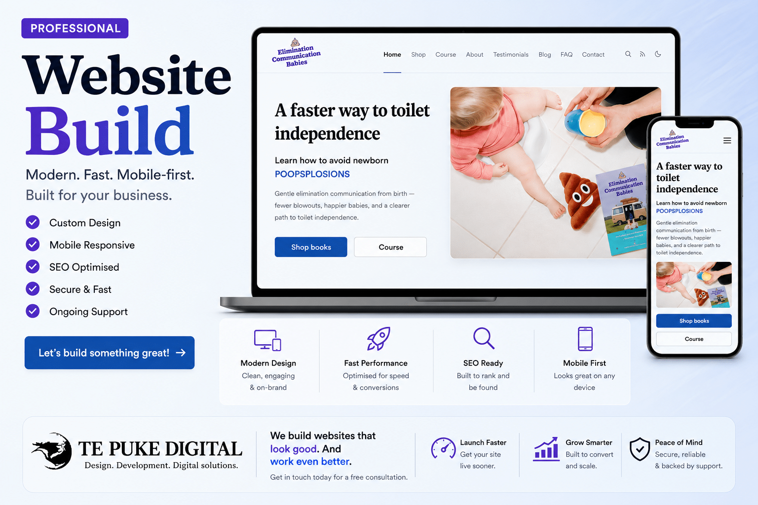 Elimination Communication Babies — Website Rebuild